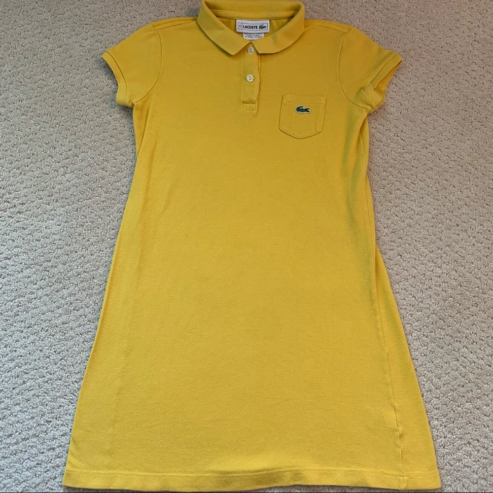 Lacoste Girls' Yellow Polo Dress with Pocket
